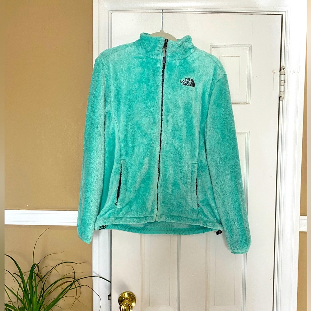 Sea Foam Green North Face Zip-up Jacket